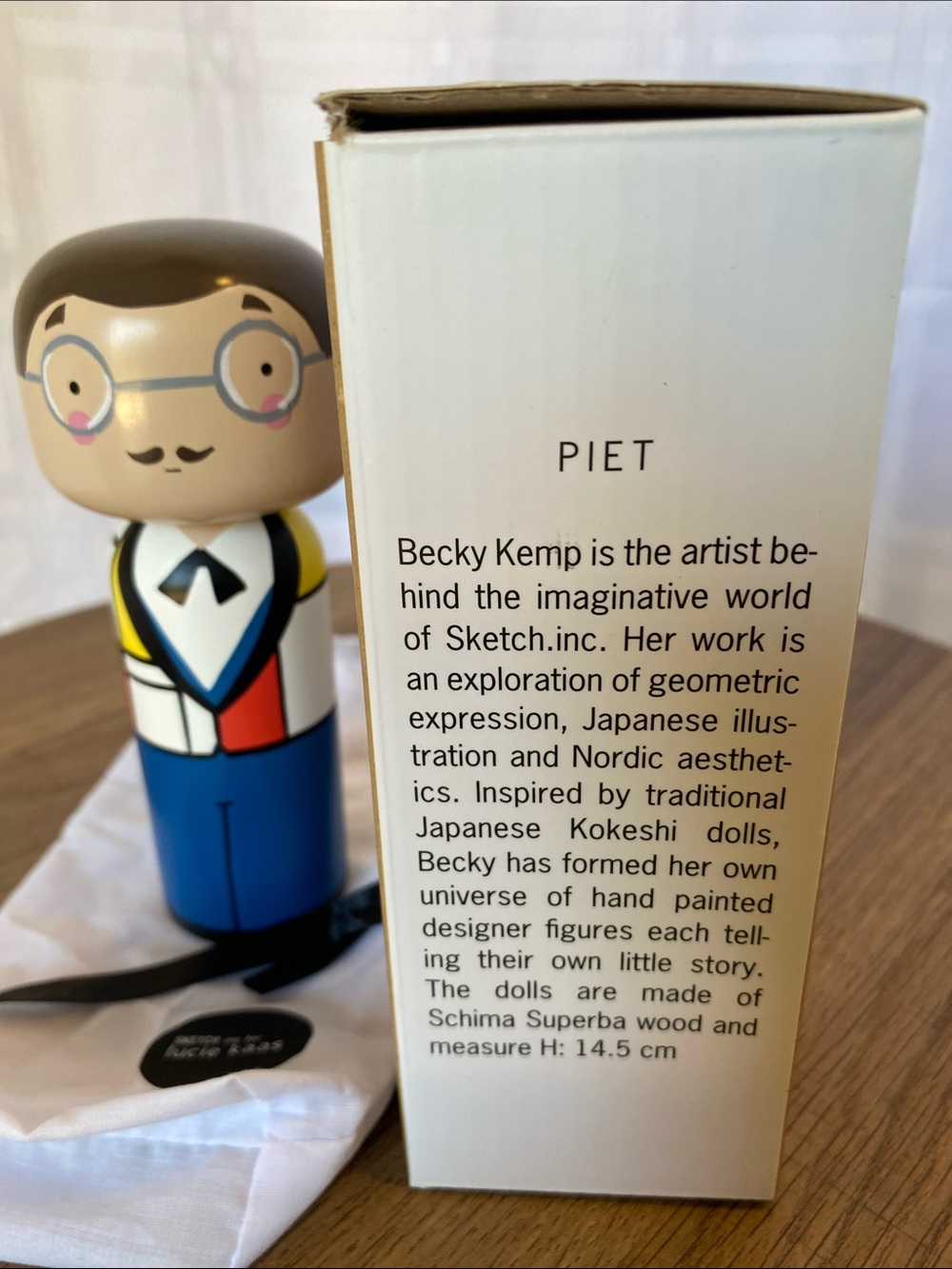 Kokeshi Piet Doll Figure Sketch.inc for Lucie Kaas Size 14.5 cm NEW - Picture 6 of 8